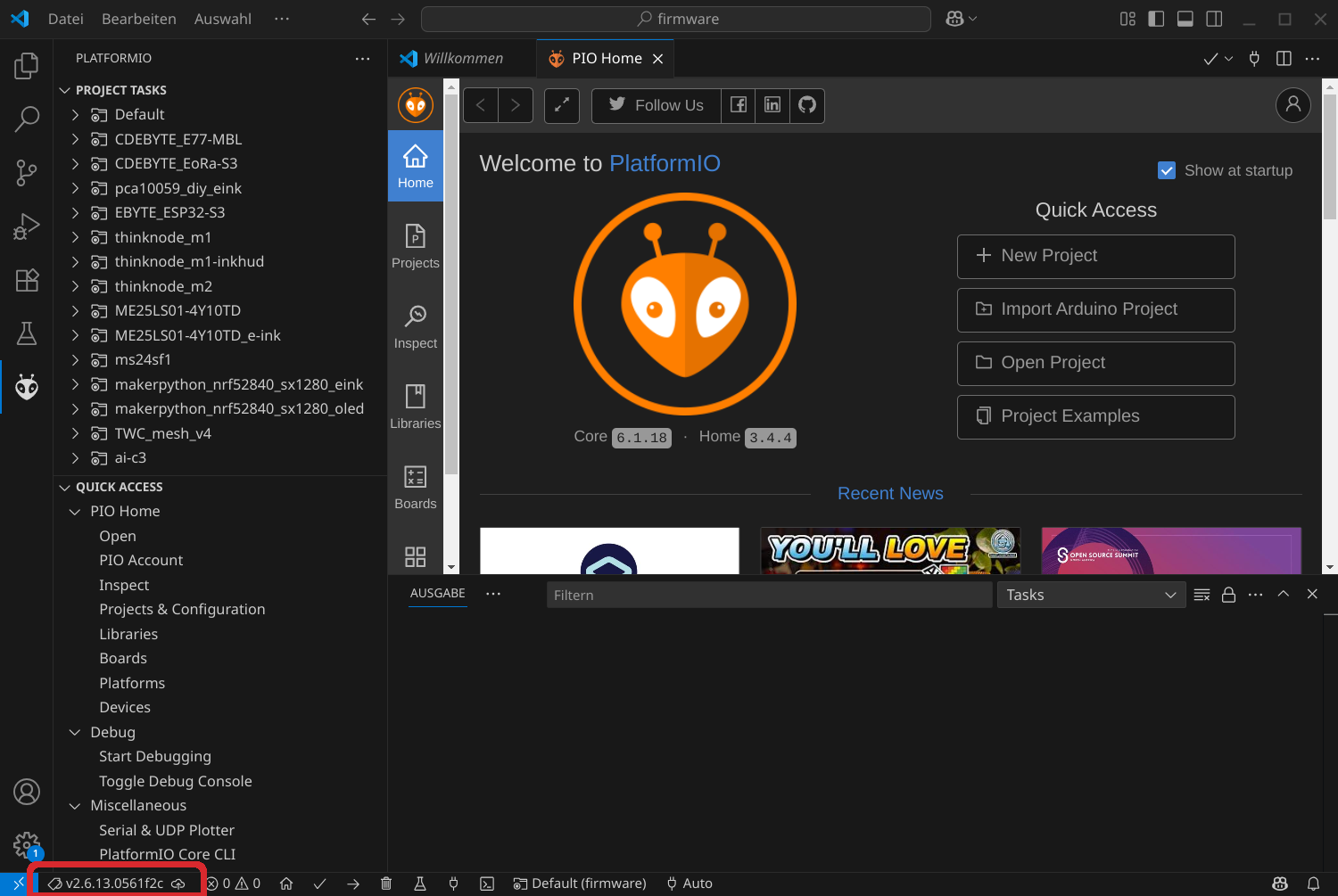 Optional: Eine Version mittels Git-Tag auswählen